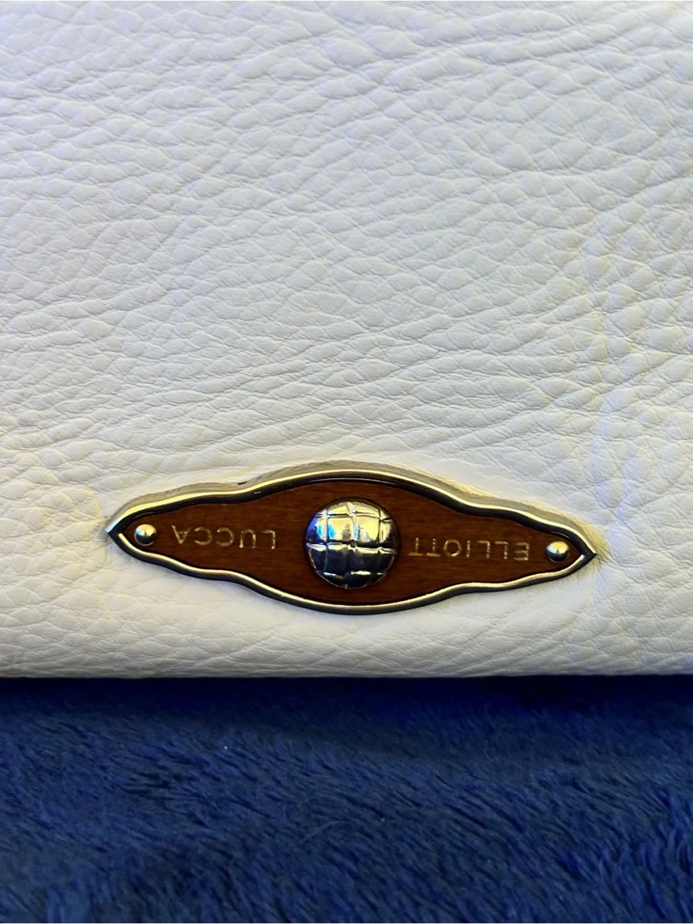 Elliott Lucca Genuine Leather Convertible Hobo Cream Gold Side Zip Studded
